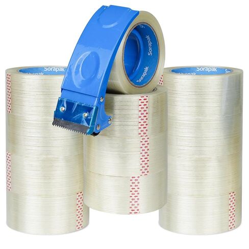 Heavy Duty Filament Tape 2in x 35yd Fiberglass Box Sealing Shipping | Fiberglass reinforced heavy-duty strong adhesion for box sealing pallet securing shipping warehouse logistics packaging in Kuwait