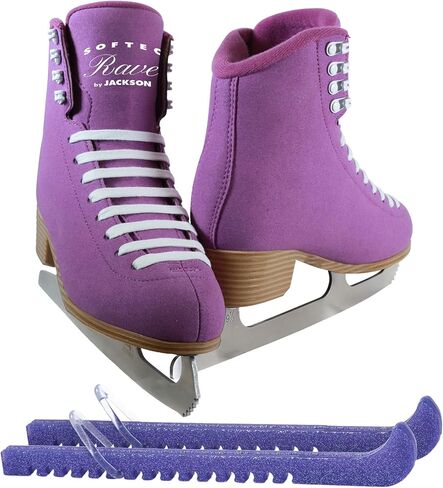 Jackson Softec Rave/Mirage Womens/Girls Ice Figure Skates Bundle with Skate Guards in Saudi Arabia