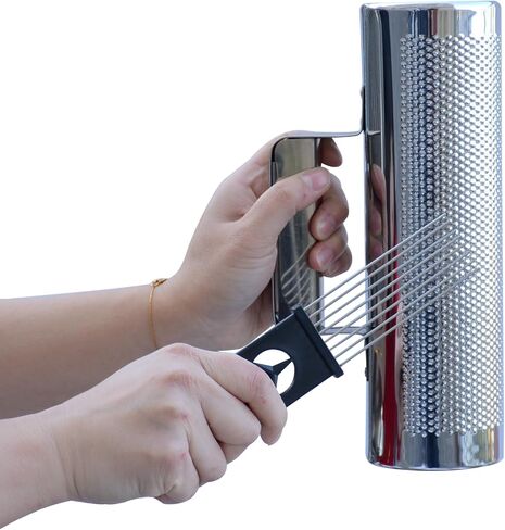Stainless Steel Guiro 8" Percussion Instrument with Scraper, Professional Metal Shaker for Live Performance, Band Accompaniment (3" * 8") in Kuwait