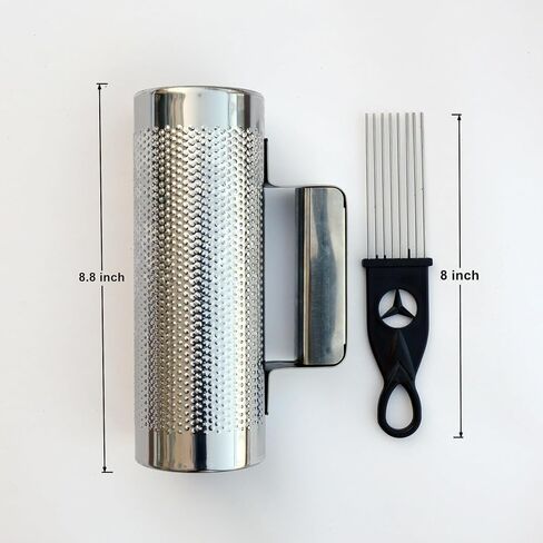 Stainless Steel Guiro 8" Percussion Instrument with Scraper, Professional Metal Shaker for Live Performance, Band Accompaniment (3" * 8") in Kuwait