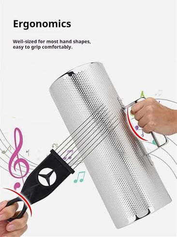 Stainless Steel Guiro 8" Percussion Instrument with Scraper, Professional Metal Shaker for Live Performance, Band Accompaniment (3" * 8") in Kuwait
