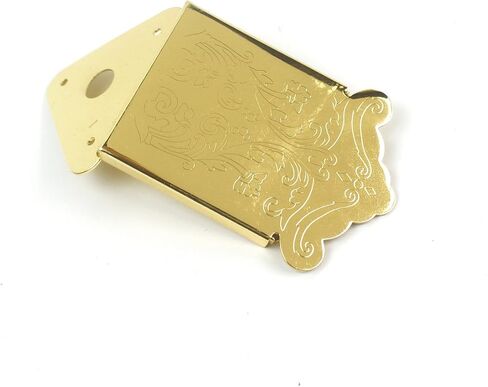 Mandolin or Cigar Box Guitar Tailpiece With Cover,Ornate Pattern Gold plated in Kuwait