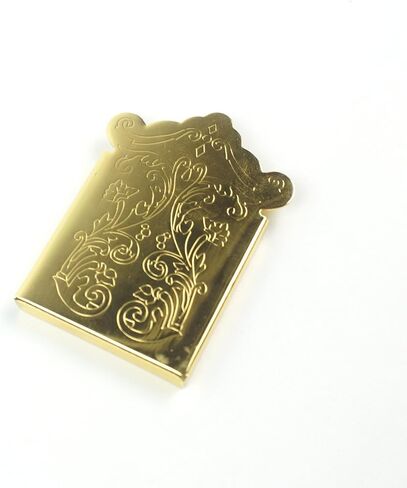 Mandolin or Cigar Box Guitar Tailpiece With Cover,Ornate Pattern Gold plated in Kuwait
