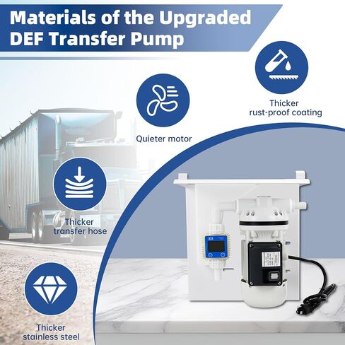 Upgraded AC 110V-120V DEF Transfer Pump Kit, High-Flow Self-Priming DEF Pump with US Plug, Compatible with Drums/Totes/Wall Mounts, Corrosion-Resistant, Includes All Premium Accessories in Kuwait