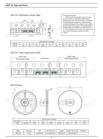 (عبوة من 100 قطعة) صمامات ثنائية مقوم حاجز شوتكي SMD من Chanzon BAT54S 200 مللي أمبير 30 فولت SOT-23 (SOT-23-3) 0.2 أمبير 30 فولت (وضع علامة KL4) in Kuwait