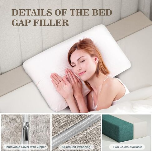 DEEPSHARK Mattress Extender for King, Bed Gap/Space/Crack Filler Between Headboard and Mattress or Wall,High-Density Bed Crack Filler with Removable Cover （Beige-King-78 * 4 * 8in） in Kuwait