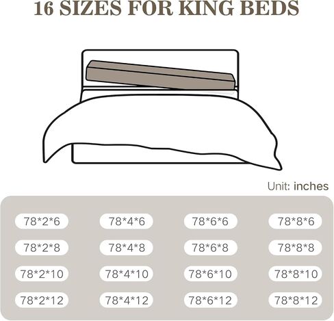 DEEPSHARK Mattress Extender for King, Bed Gap/Space/Crack Filler Between Headboard and Mattress or Wall,High-Density Bed Crack Filler with Removable Cover （Beige-King-78 * 4 * 8in） in Kuwait
