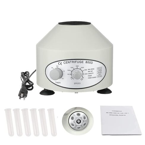 Electric Lab Laboratory Centrifuge Machine Lab Medical Practice w/Timer and Speed Control, Max Speed 4000 RPM Capacity 6 x 20ml, Silver, 9.65inch×9inch in Kuwait