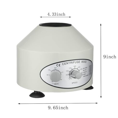 Electric Lab Laboratory Centrifuge Machine Lab Medical Practice w/Timer and Speed Control, Max Speed 4000 RPM Capacity 6 x 20ml, Silver, 9.65inch×9inch in Kuwait