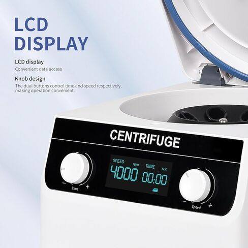 Centrifuge Machine 8x10ml/15ml Lab Benchtop Centrifuge 500-4000RPM 1920×g RCF Timing 10s-99min99s LCD Digital Desktop Centrifuge for Laboratory/University/Industry/Environmental Protection in Kuwait