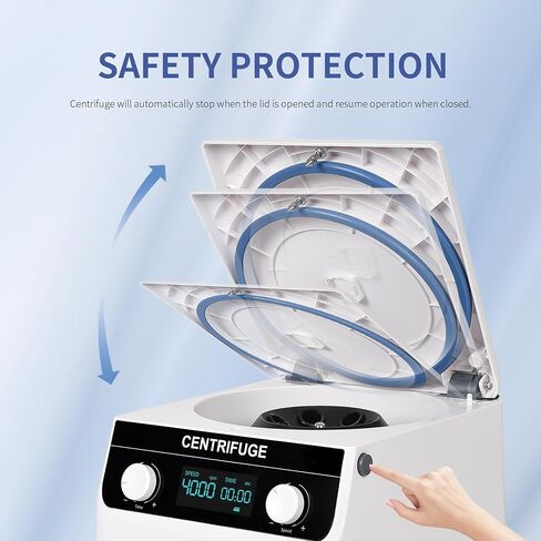 Centrifuge Machine 8x10ml/15ml Lab Benchtop Centrifuge 500-4000RPM 1920×g RCF Timing 10s-99min99s LCD Digital Desktop Centrifuge for Laboratory/University/Industry/Environmental Protection in Kuwait