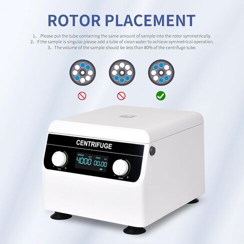 Centrifuge Machine 8x10ml/15ml Lab Benchtop Centrifuge 500-4000RPM 1920×g RCF Timing 10s-99min99s LCD Digital Desktop Centrifuge for Laboratory/University/Industry/Environmental Protection in Kuwait