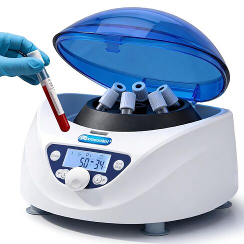 آلة الطرد المركزي Mxmoonant، أجهزة الطرد المركزي Lab PRP الفوقية 300-5000 دورة في الدقيقة الطرد المركزي الكهربائي مع شاشة LCD، دوار 6 × 15 مل لأنابيب 15/10/7/5/2/1.5 مل in Kuwait