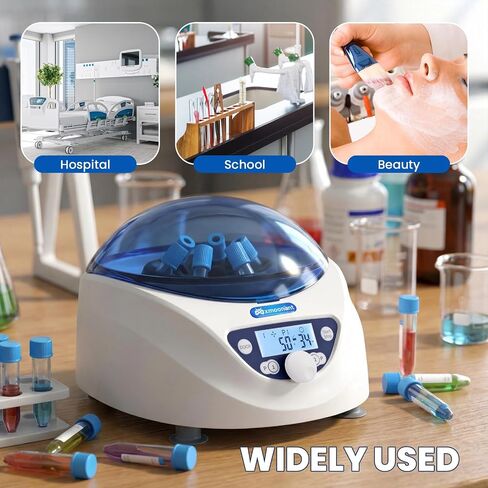 آلة الطرد المركزي Mxmoonant، أجهزة الطرد المركزي Lab PRP الفوقية 300-5000 دورة في الدقيقة الطرد المركزي الكهربائي مع شاشة LCD، دوار 6 × 15 مل لأنابيب 15/10/7/5/2/1.5 مل in Kuwait