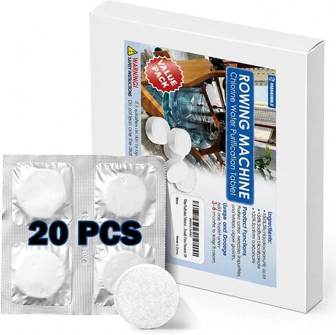 Water Purification Tablets for Rowing Machines, Bulk Pack for Home & Gym Use | Long-Lasting Tank Cleaner, Odor Removal & Eco-Friendly Water Treatment (20) in Saudi Arabia