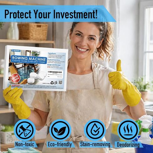 Water Purification Tablets for Rowing Machines, Bulk Pack for Home & Gym Use | Long-Lasting Tank Cleaner, Odor Removal & Eco-Friendly Water Treatment (20) in Saudi Arabia