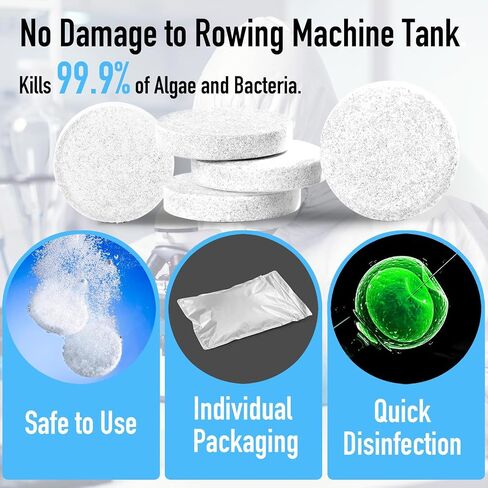 Water Purification Tablets for Rowing Machines, Bulk Pack for Home & Gym Use | Long-Lasting Tank Cleaner, Odor Removal & Eco-Friendly Water Treatment (20) in Saudi Arabia