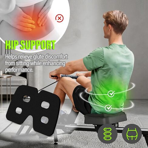 وسادة مقعد آلة التجديف للتجديف Concept2 | وسادة آلة التجديف المريحة لدعم الحوض بأربعة فتحات | وسادة مقعد التجديف بسمك 0.59 بوصة، وسادة مقعد قابلة للتنفس لآلة التجديف in Kuwait