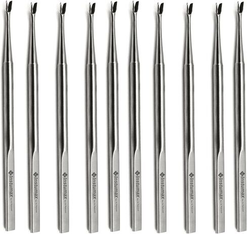 Single Ended Round Jhar Instrument Set of 10 Stainless Steel Precision Hand Instruments with Textured Grip Handle for Educational Training Laboratory and Professional in Kuwait