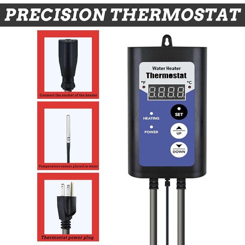 Immersion Water Heater 2000W Portable Bathtub & Pool Submersible Electric Water Heater with GFCI Leakage Protection & Temp Control forAbove-Ground Pool,Hot Tub, Baptistry & Inflatable Pool in Kuwait