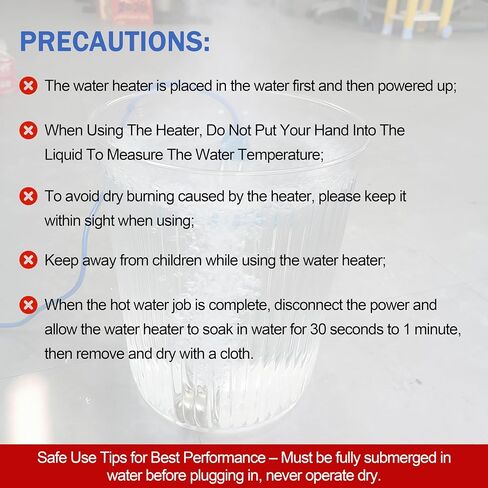 2-Pack Immersion Water Heater, 1500W 110V Portable Submersible Electric Heater for Bathtub, Inflatable Pool, Camping and Home Use, Blue in Kuwait