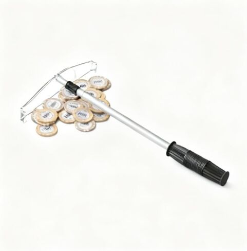 Deluxe Telescopic Poker Chip Rake - 27.5 Inch Extendable, Ergonomic Handle for Casino Games, Poker Parties, and Tournaments, Durable Metal-Plastic Construction in Kuwait