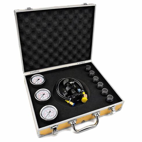 TieMin Hydraulic Nitrogen Accumulator Charging Kit, Nitrogen Fill Kit, Nitrogen Pressure Test System, Gas Charge Tools with 7 Couplings, 1 Gauges (3500PSI), and 1 Gas Hose(FPU) in Kuwait