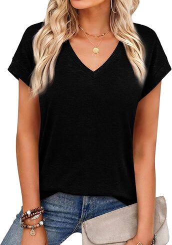 قمصان المرأة القصيرة القصيرة القصيرة القصيرة الخامسة Tees Cap Cap Sleeve T Shirts Nasual Estrendy Spring Fashion Complements 2025 in Kuwait