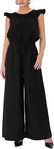CIDER Womens Jumpsuits Ruffle Hem Sleeveless Drawsting Sraight Leg Casual Outfits in Saudi Arabia