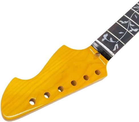 VetimobatoYellow Paint Maple Electric Guitar Neck 6 String - 20 Fret 25.5" Replacement Neck with Rosewood Fretboard, 42mm Nut Width, Big F Headstock- Bolt-On Unfinished DIY Guitar Parts in Saudi Arabia