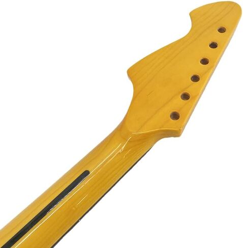 VetimobatoYellow Paint Maple Electric Guitar Neck 6 String - 20 Fret 25.5" Replacement Neck with Rosewood Fretboard, 42mm Nut Width, Big F Headstock- Bolt-On Unfinished DIY Guitar Parts in Saudi Arabia