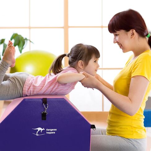 Kangaroo Hoppers Gymnastics Octagon Tumble Mat for Kids Ages 3-12, 2 Sizes High-Density EPE Foam Trainer, Backbend and Handspring Training Equipment for Home Gym, Portable with Carrying Handles in Saudi Arabia
