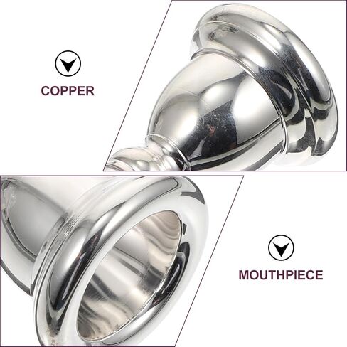 Silver Plated Copper Euphonium Mouthpiece Replacement, Professional Brass Instrument Accessory with Beautiful Appearance and Sturdy Design for Concerts and Beginners in Kuwait