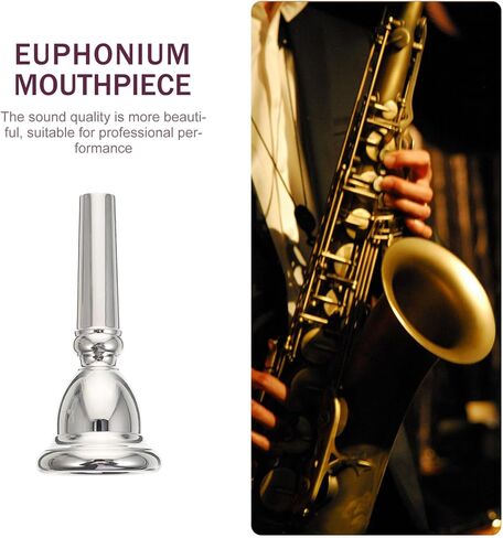 Zerodeko 1pc Silver Euphonium Mouthpiece Replacement for Beginners and Professionals Wear-resistant Euphonium Accessory Compatible in Kuwait