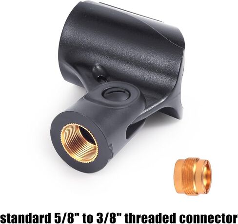 Adjustable Microphone Holder & Microphone Clip, Mic Clip for Microphone Stand, Fits Wireless Handheld Microphones, Includes 5/8" Male to 3/8" Female Thread Adapter, 2 Pack in Kuwait