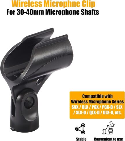 Adjustable Microphone Holder & Microphone Clip, Mic Clip for Microphone Stand, Fits Wireless Handheld Microphones, Includes 5/8" Male to 3/8" Female Thread Adapter, 2 Pack in Kuwait