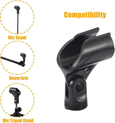 Adjustable Microphone Holder & Microphone Clip, Mic Clip for Microphone Stand, Fits Wireless Handheld Microphones, Includes 5/8" Male to 3/8" Female Thread Adapter, 2 Pack in Kuwait