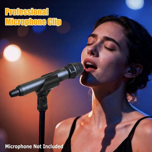 Adjustable Microphone Holder & Microphone Clip, Mic Clip for Microphone Stand, Fits Wireless Handheld Microphones, Includes 5/8" Male to 3/8" Female Thread Adapter, 2 Pack in Kuwait