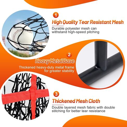 9 Hole Pitching Net with Strike Zone, Portable Quick Setup Baseball Nine Pocket Pitching Target - Adjustable Height, More Stable Base Design, Training Equipment for Pitchers of All Levels in Kuwait