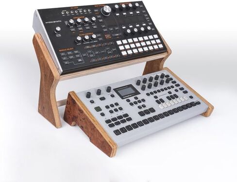 2-Tier Wooden Synthesizer Stand, Desktop Second Level Stand for Synths & Pedalboards, Ergonomic Music Studio Equipment Holder in Saudi Arabia