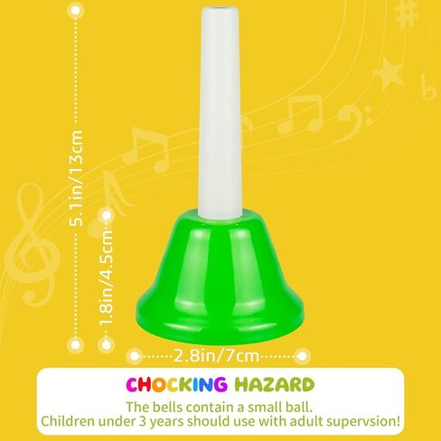 Hand Bells, 8 Notes Colorful Musical Instrument Set, Educational Hand Bell Set in Kuwait