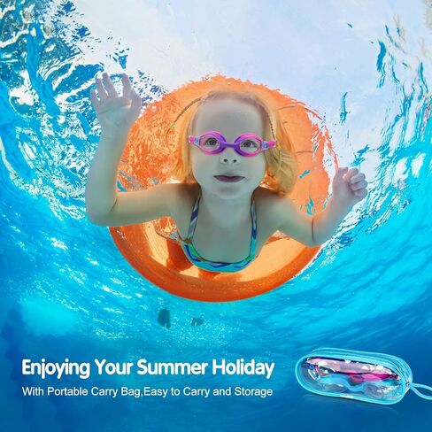 Kids Swim Goggles 2 Pack, Anti Fog No Leak Swimming Goggles for Boys Girls Ages 6-14, Wide View Swim Goggles Kids in Saudi Arabia