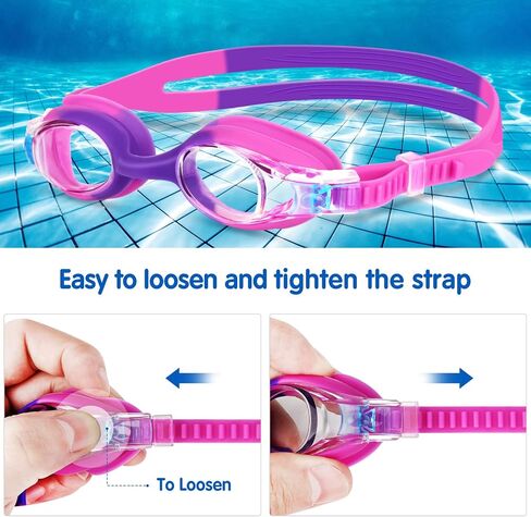 Kids Swim Goggles 2 Pack, Anti Fog No Leak Swimming Goggles for Boys Girls Ages 6-14, Wide View Swim Goggles Kids in Saudi Arabia
