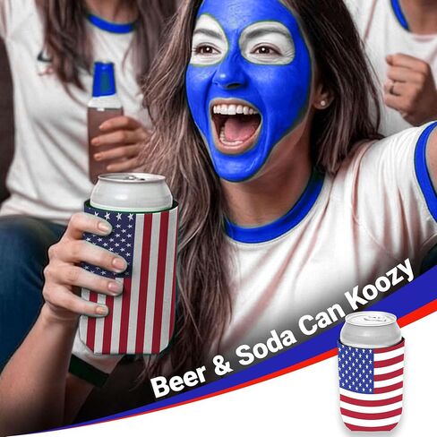 G128 World Soccer Tournament 2026 Cup Soccer Fan Set 6PCS, USA Fan Merch with Flag and Koozie, Accessories for Sports Parties in Kuwait