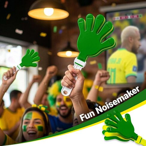 G128 World Soccer Tournament 2026 Cup Soccer Fan Set 6PCS, Brazil Fan Merch with Flag and Koozie, Accessories for Sports Parties in Kuwait
