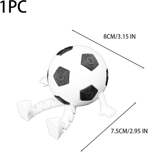 زينة سيارة مطبوعة ثلاثية الأبعاد لرجل كرة القدم، لاعب كرة قدم كرتوني صغير لكأس العالم لكرة القدم لتزيين مكتب المنزل هدية للحفلات in Kuwait