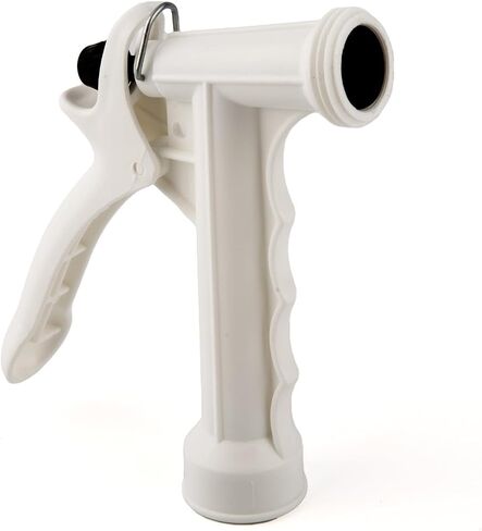 T-H Marine 25 ft Washdown Hose Kit - 1/2 Inch Coiled Poly Hose, White - Brass Quick Connect Ends - White Pistol Grip Nozzle - UV and Chemical Resistant in Kuwait