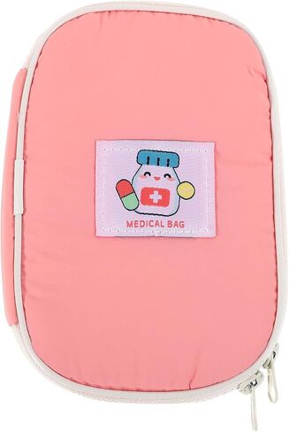 Portable Medicine Travel Bag Multiple Compartments for Easy Organization with Cartoon Design, Lightweight Nylon Material for Outdoor and Travel Use in Kuwait