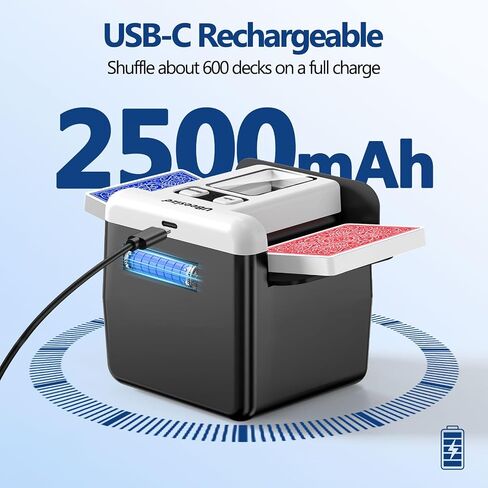 UBeesize Automatic Card Shuffler, Rechargeable 1-4 Deck Card Shuffler with Dual Modes, Portable Shuffling Machine for Poker, UNO, Blackjack & Card Games in Kuwait