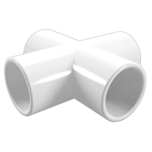 FORMUFIT F002CRX-WH-4 تركيبات PVC متقاطعة، درجة الأثاث، مقاس 2 بوصة، أبيض (عبوة من 4 قطع) in Kuwait
